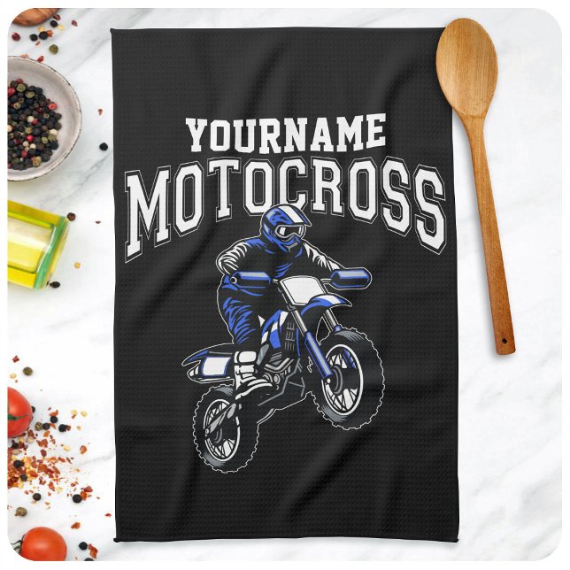 Personalized Motocross Dirt Bike Rider Racing  Kitchen Towel (Creator Uploaded)