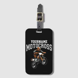 Personalized Motocross Dirt Bike Rider Racing Luggage Tag