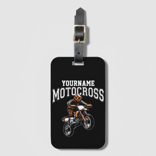Personalized Motocross Dirt Bike Rider Racing Luggage Tag