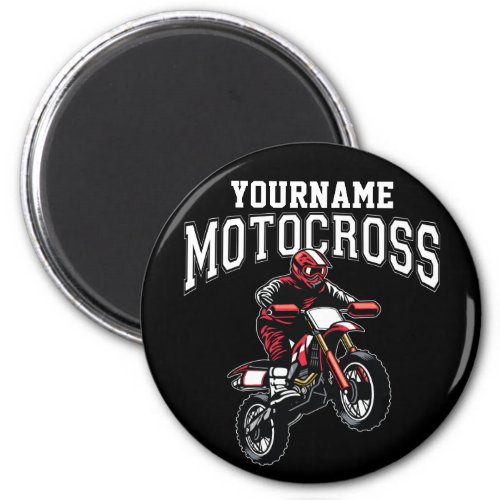 Personalized Motocross Dirt Bike Rider Racing Magnet