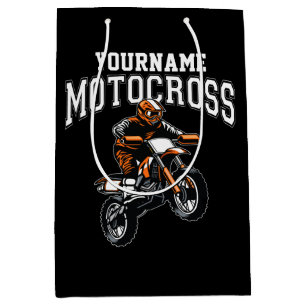 Personalized Motocross Dirt Bike Rider Racing Medium Gift Bag