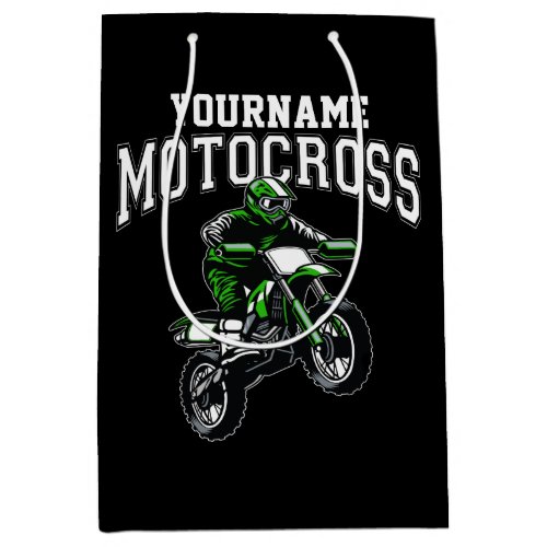 Personalized Motocross Dirt Bike Rider Racing  Medium Gift Bag
