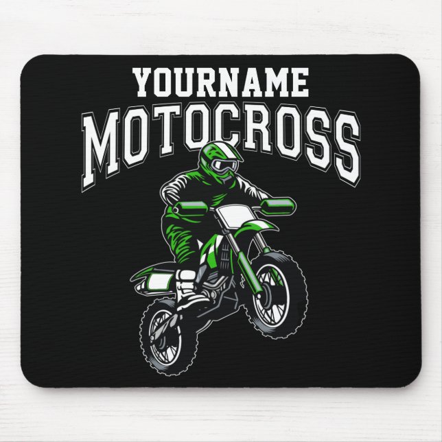 Personalized Motocross Dirt Bike Rider Racing  Mouse Pad (Front)