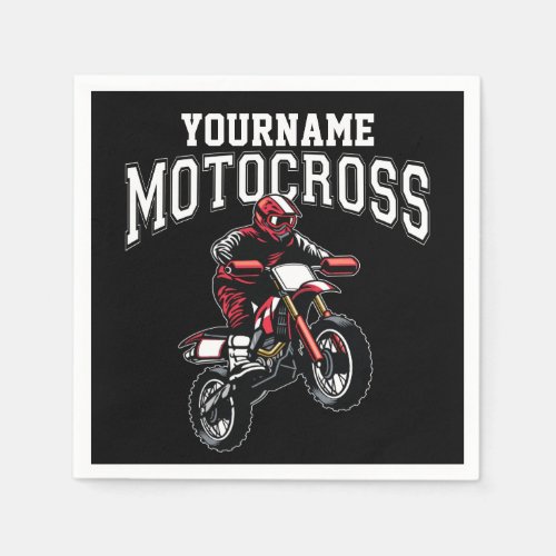 Personalized Motocross Dirt Bike Rider Racing  Napkins