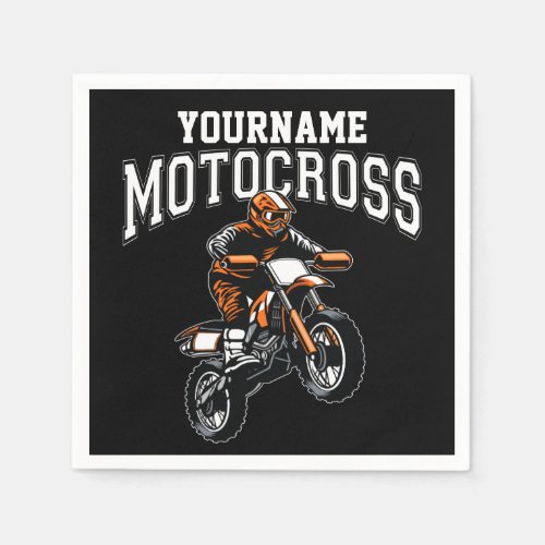 Personalized Motocross Dirt Bike Rider Racing   Napkins
