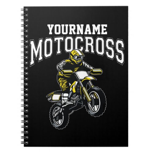 Personalized Motocross Dirt Bike Rider Racing Notebook