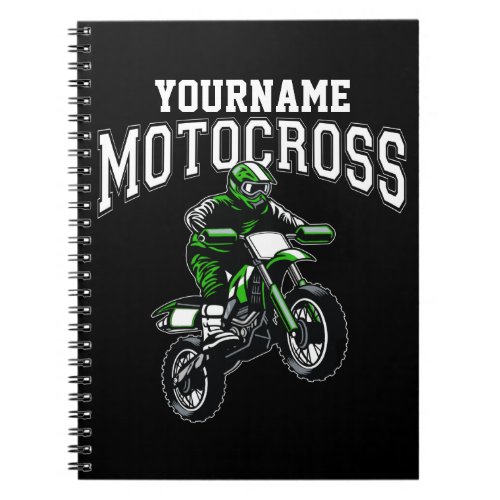 Personalized Motocross Dirt Bike Rider Racing   Notebook