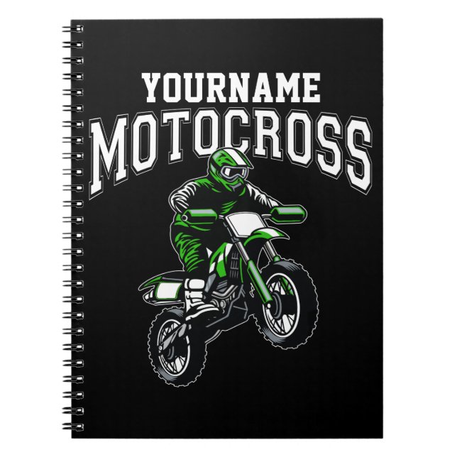 Personalized Motocross Dirt Bike Rider Racing   Notebook (Front)