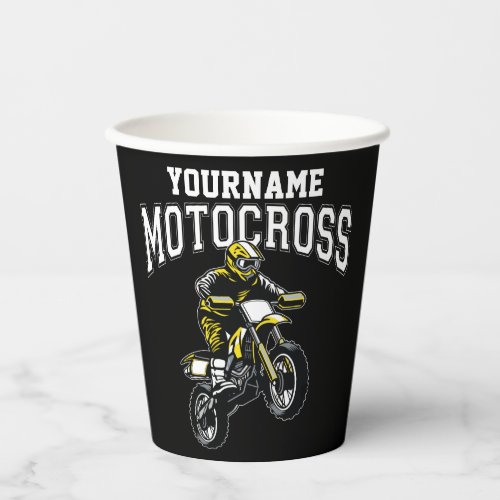 Personalized Motocross Dirt Bike Rider Racing  Paper Cups