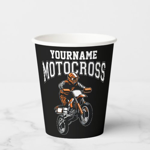 Personalized Motocross Dirt Bike Rider Racing Paper Cups
