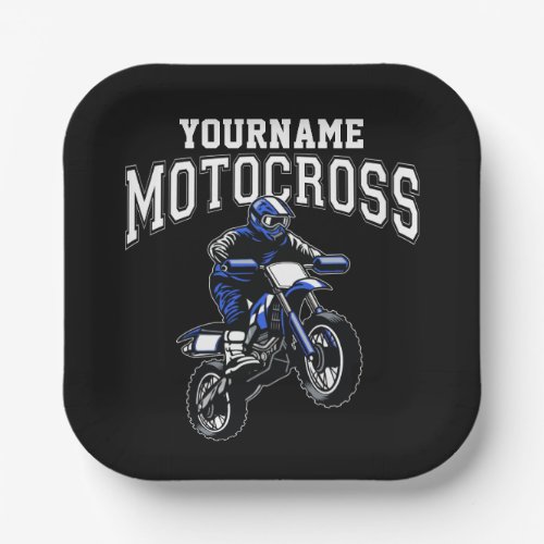 Personalized Motocross Dirt Bike Rider Racing Paper Plates