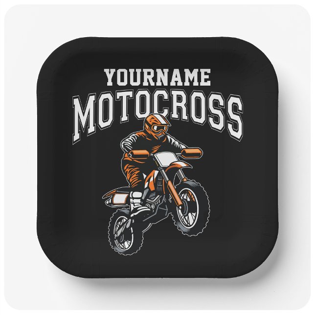 Personalized Motocross Dirt Bike Rider Racing  Paper Plates (Creator Uploaded)