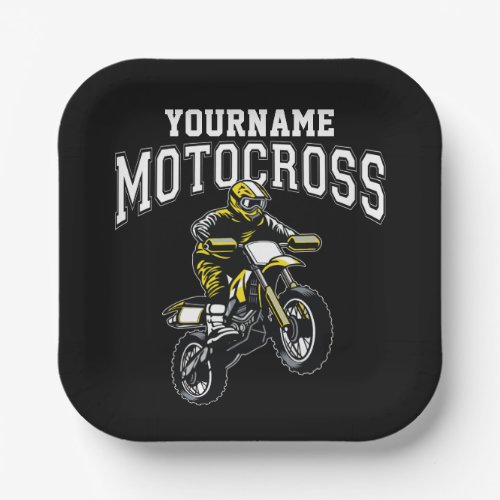 Personalized Motocross Dirt Bike Rider Racing  Paper Plates