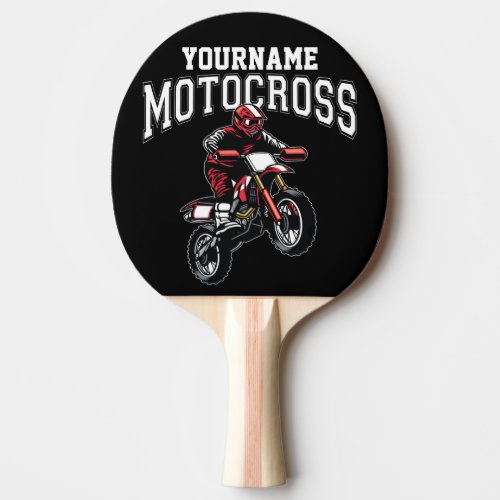 Personalized Motocross Dirt Bike Rider Racing Ping Pong Paddle