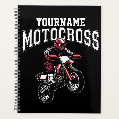 Personalized Motocross Dirt Bike Rider Racing  Planner