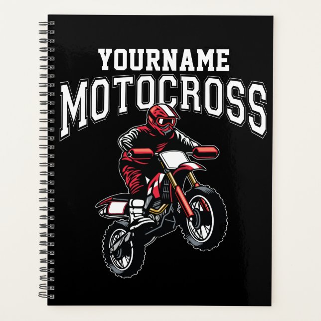 Personalized Motocross Dirt Bike Rider Racing  Planner (Front)