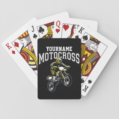 Personalized Motocross Dirt Bike Rider Racing Playing Cards