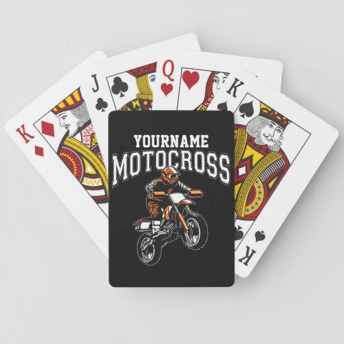 Personalized Motocross Dirt Bike Rider Racing  Playing Cards