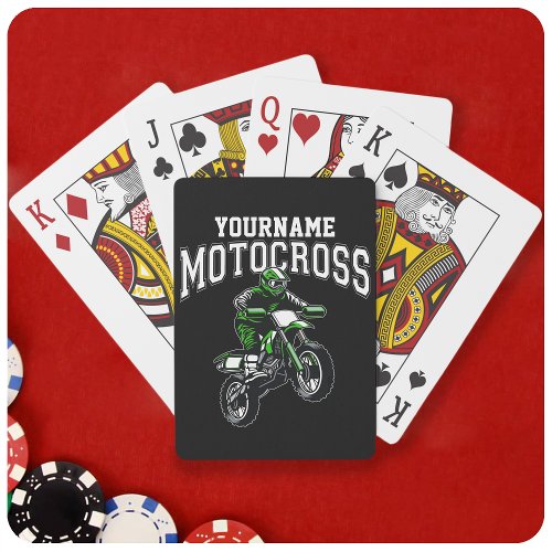 Personalized Motocross Dirt Bike Rider Racing  Poker Cards