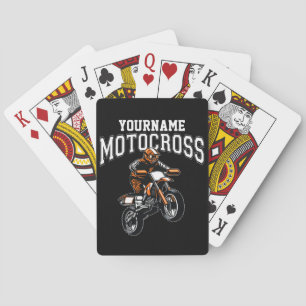 Personalized Motocross Dirt Bike Rider Racing Poker Cards