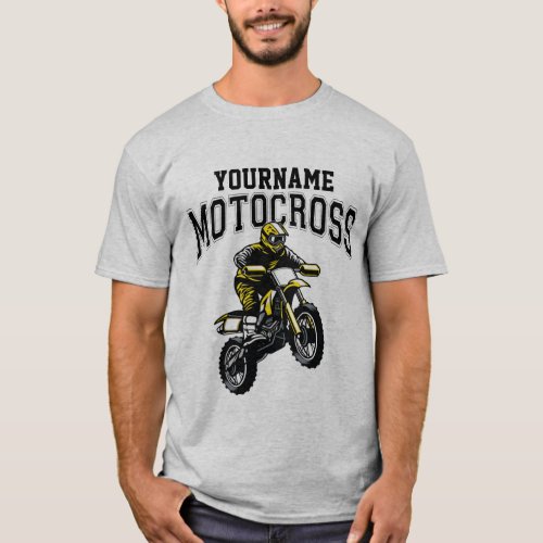 Personalized Motocross Dirt Bike Rider Racing T_Shirt