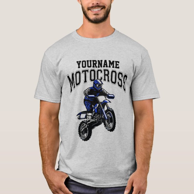 Personalized Motocross Dirt Bike Rider Racing  T-Shirt (Front)