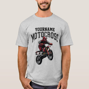 Personalized Motocross Dirt Bike Rider Racing T-Shirt