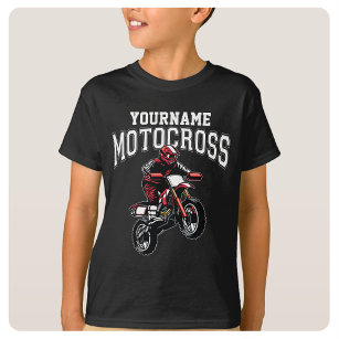 Personalized Motocross Dirt Bike Rider Racing  T-Shirt