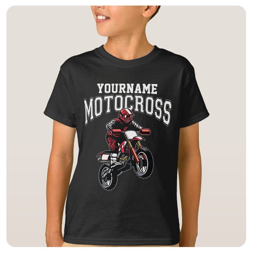 Personalized Motocross Dirt Bike Rider Racing  T_Shirt