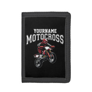 Personalized Motocross Dirt Bike Rider Racing Tri-fold Wallet