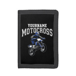 Personalized Motocross Dirt Bike Rider Racing  Tri-fold Wallet