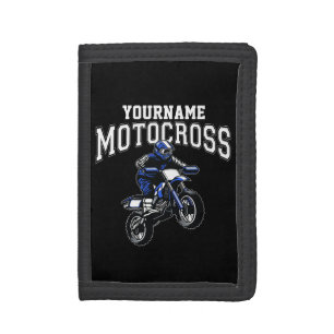 Personalized Motocross Dirt Bike Rider Racing Tri-fold Wallet