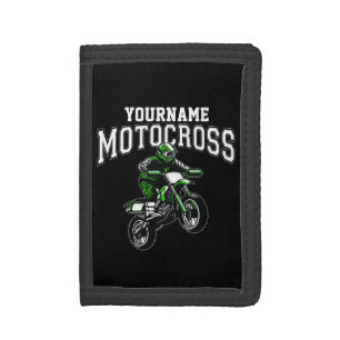 Personalized Motocross Dirt Bike Rider Racing Tri-fold Wallet