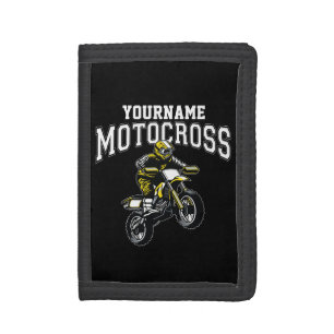 Personalized Motocross Dirt Bike Rider Racing Trifold Wallet