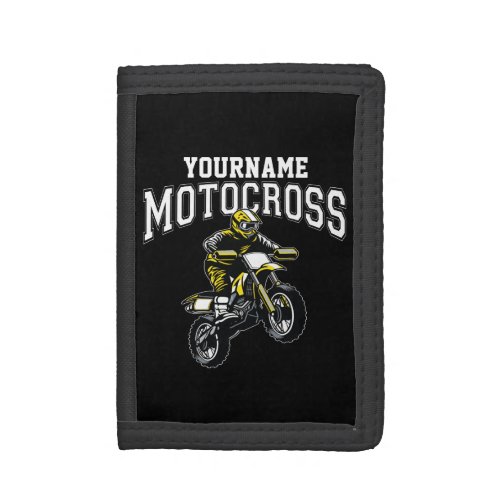 Personalized Motocross Dirt Bike Rider Racing Trifold Wallet