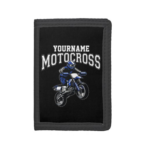 Personalized Motocross Dirt Bike Rider Racing  Trifold Wallet