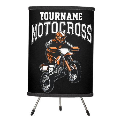 Personalized Motocross Dirt Bike Rider Racing  Tripod Lamp