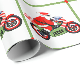 Personalized Motocross Gift Wrapping Paper