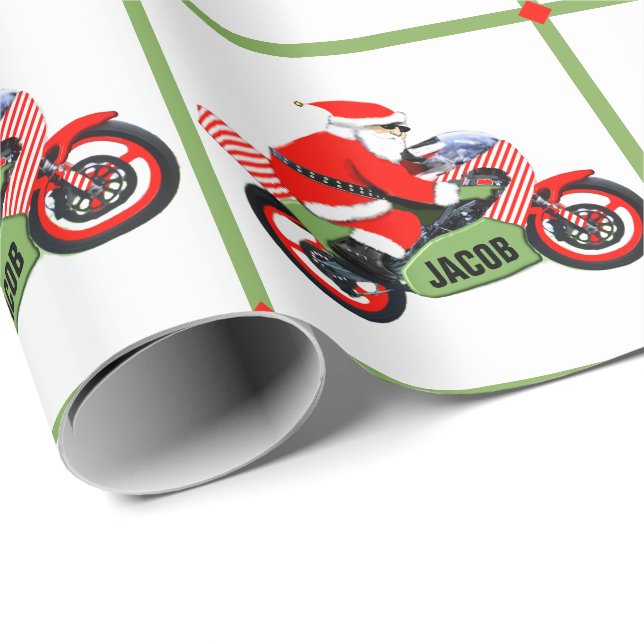 Personalized Motocross Gift Wrapping Paper (Roll Corner)