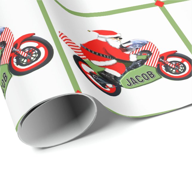 Personalized Motocross Gift Wrapping Paper (Roll Corner)