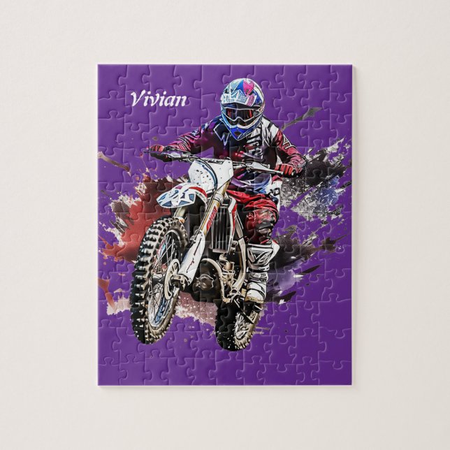 Personalized motocross jigsaw puzzle (Vertical)