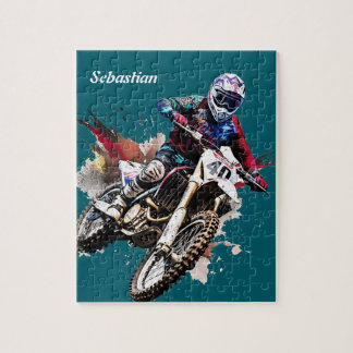 Personalized motocross jigsaw puzzle
