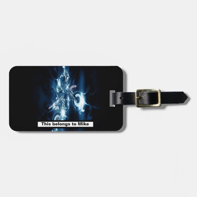 Personalized Motocross Luggage Tag (Front Horizontal)