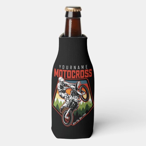 Personalized Motocross Racing Dirt Bike Trail Ride Bottle Cooler