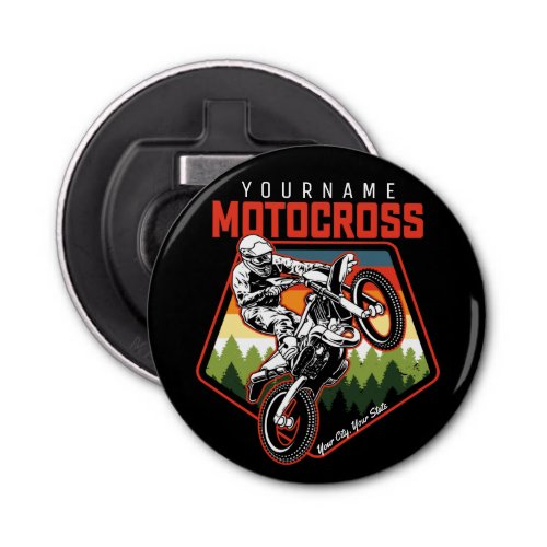 Personalized Motocross Racing Dirt Bike Trail Ride Bottle Opener