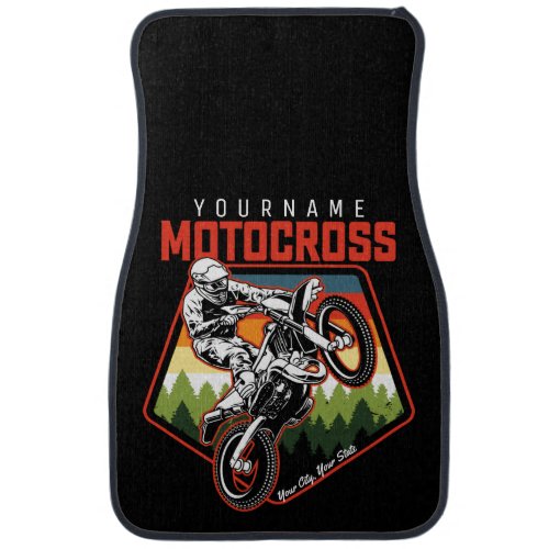 Personalized Motocross Racing Dirt Bike Trail Ride Car Floor Mat