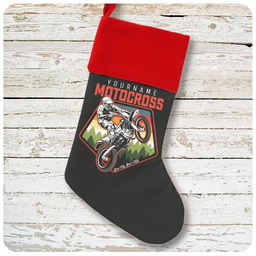 Personalized Motocross Racing Dirt Bike Trail Ride Christmas Stocking