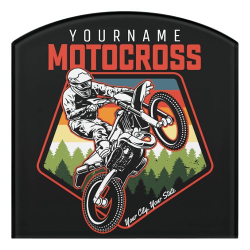 Personalized Motocross Racing Dirt Bike Trail Ride Door Sign