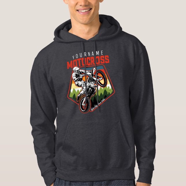 Personalized Motocross Racing Dirt Bike Trail Ride Hoodie (Front)