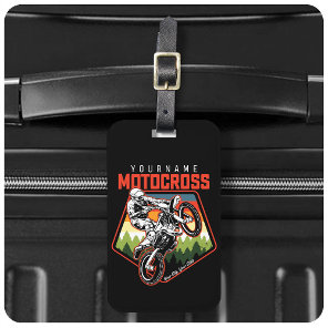 Personalized Motocross Racing Dirt Bike Trail Ride Luggage Tag